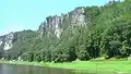 Dampferfahrt durch die Sächsische Schweiz - Unter der Basteibrücke